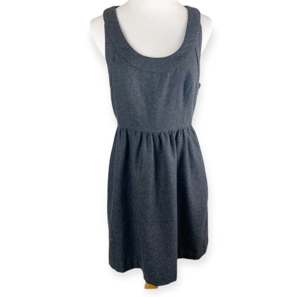 𝅺KIMCHI Blue Wool Blend Jumper Dress Pockets Gray 8 - Picture 1 of 9